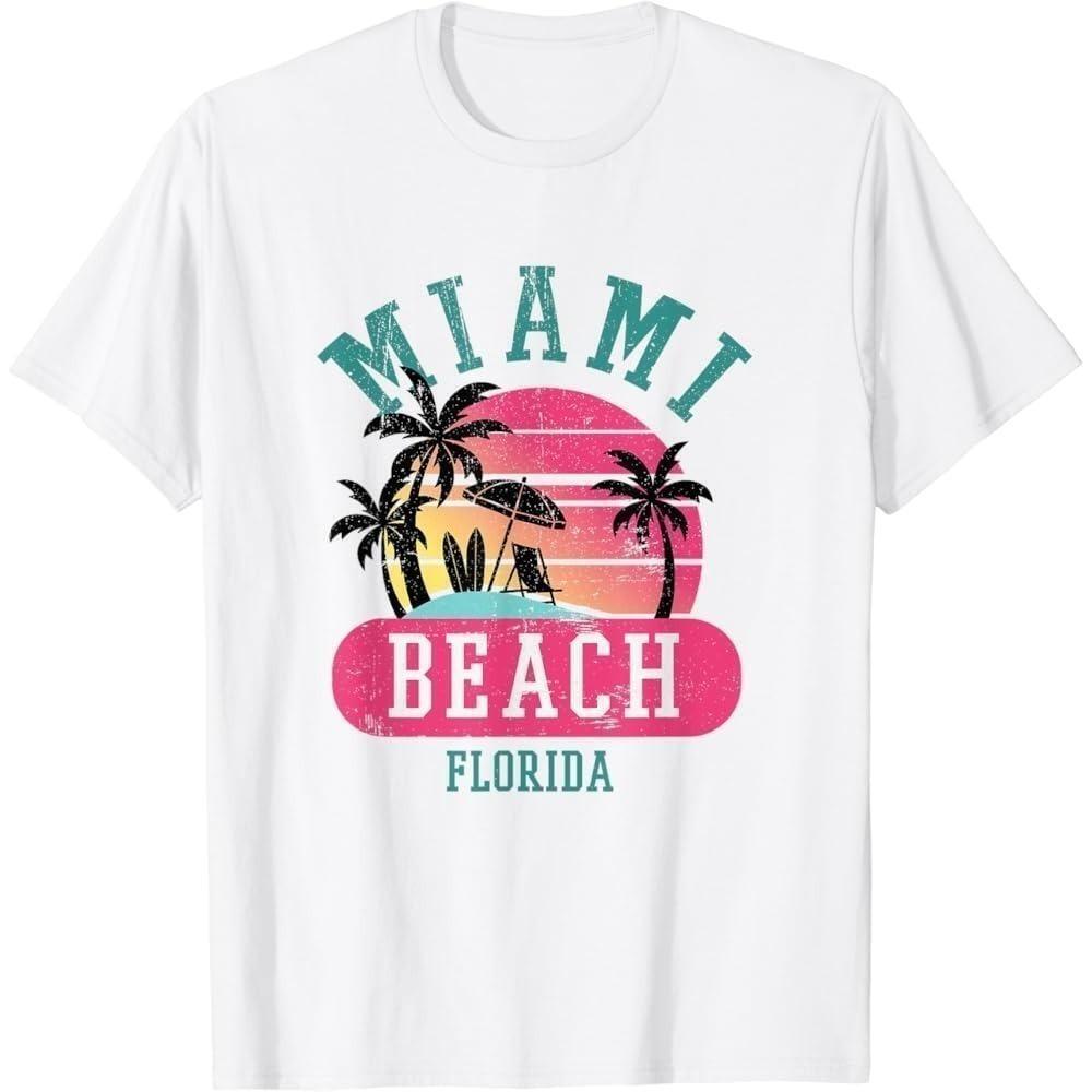 Retro Cool Miami Beach Travel Fan Graphic Unisex T-Shirt